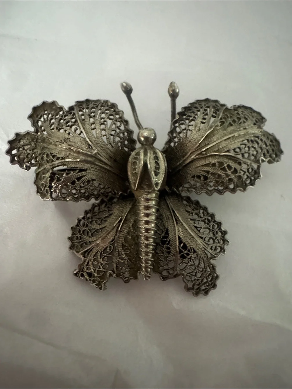 Vintage sterling silver 925 Topezio butterfly brooch